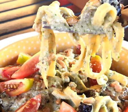 Keto Low Carb Aubergine & Burrata Fettuccine