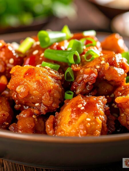 Close up image of One Pan Sweet Chili Chicken in a bowl